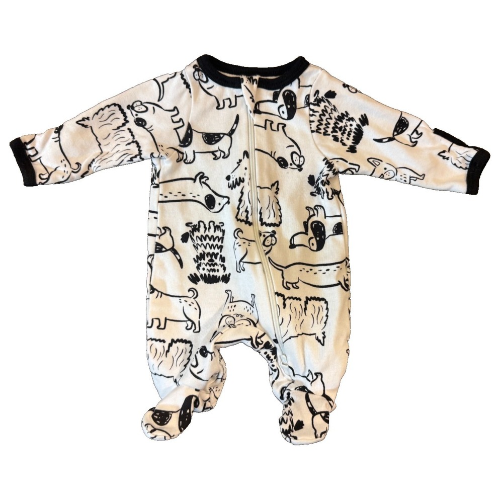 Wonder Nation Baby Boy Sleeper Preemie Zipper Outfit Romper One Piece Pajama Dog